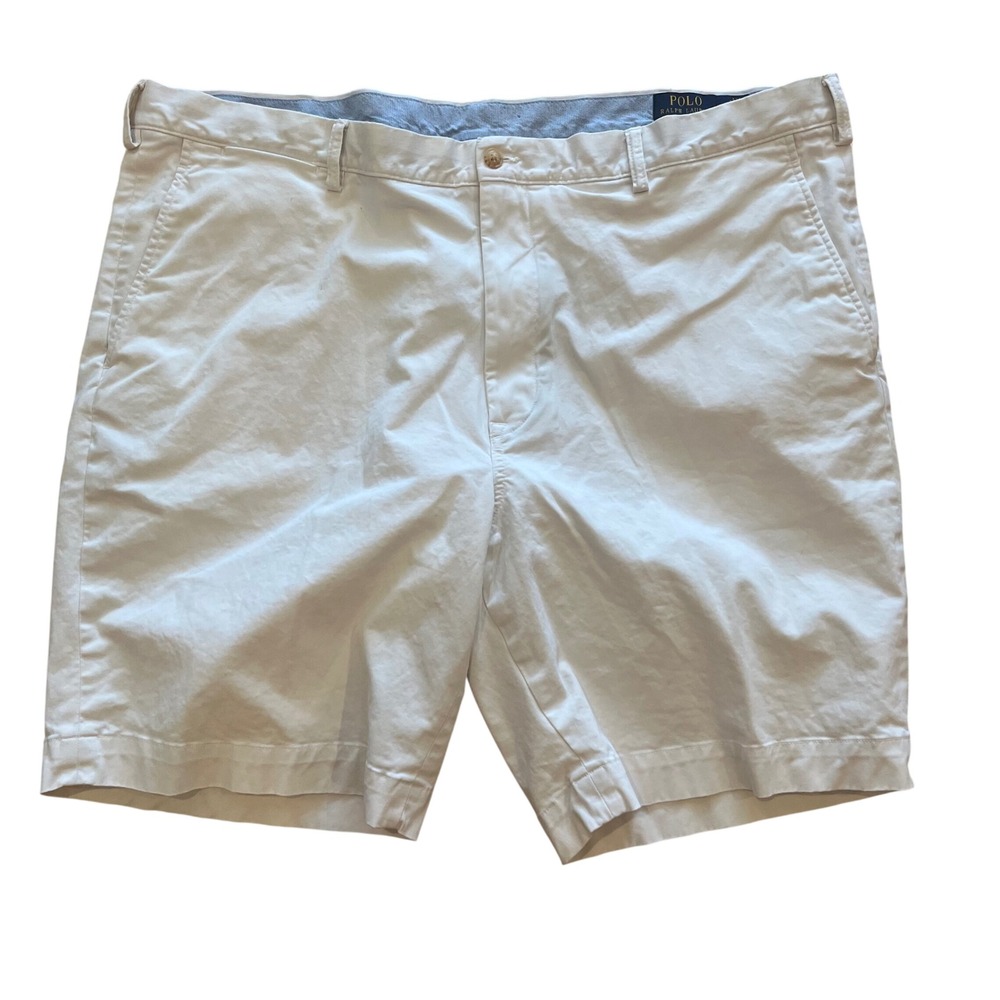 Polo Ralph Lauren Mens 44 Classic Fit 9" Chino Shorts White Stretch Twill Cotton